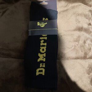 Dr Martens vertical logo Crew Socks Black Yellow